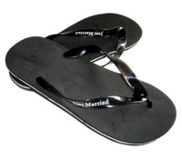 Just Married Flip Flops Svarta Herrstorlek