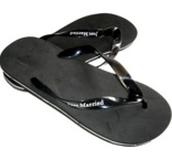 Just Married Flip Flops Svarta Herrstorlek