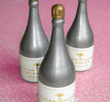 Silverfärgade Champagneflaskor 24 st
