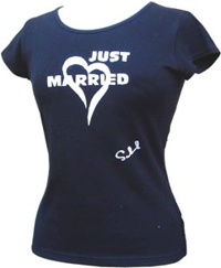 brollopsbubblor.se - Fyndhörna! - Fynd - Just Married top i Svart. Stl Large
