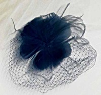 Moments of Luxury - Fascinators - Birdcage med blomma svart